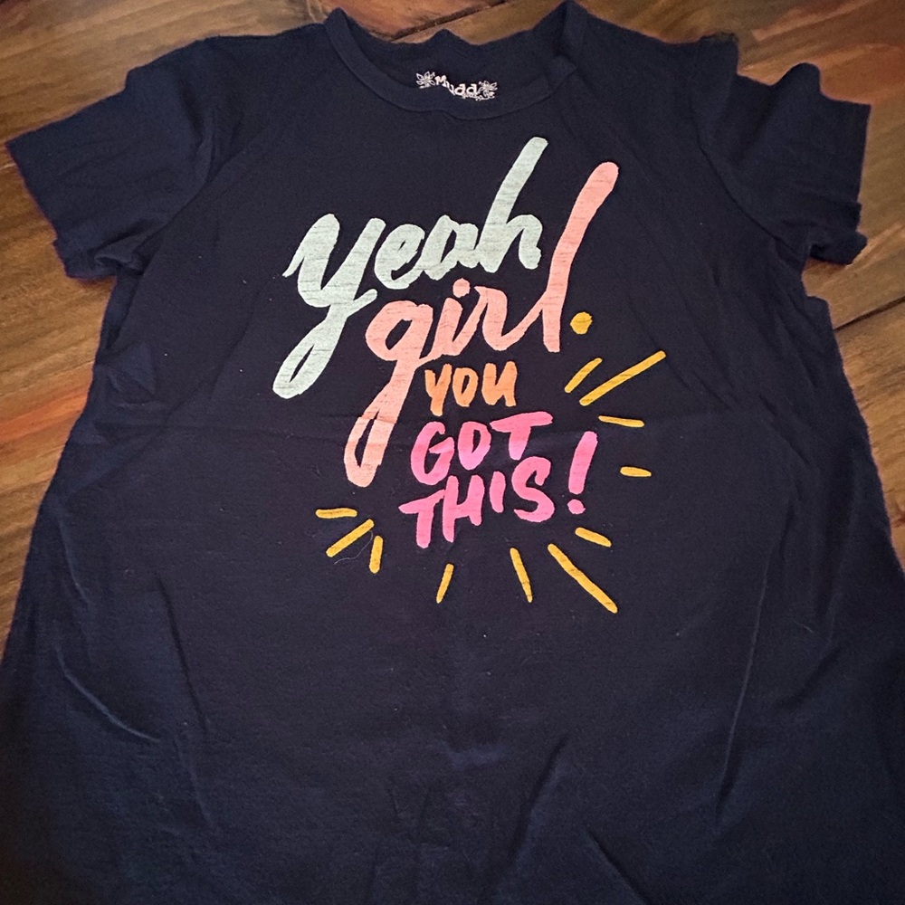 ✨Mudd Navy Graphic Tee with Motivational Print